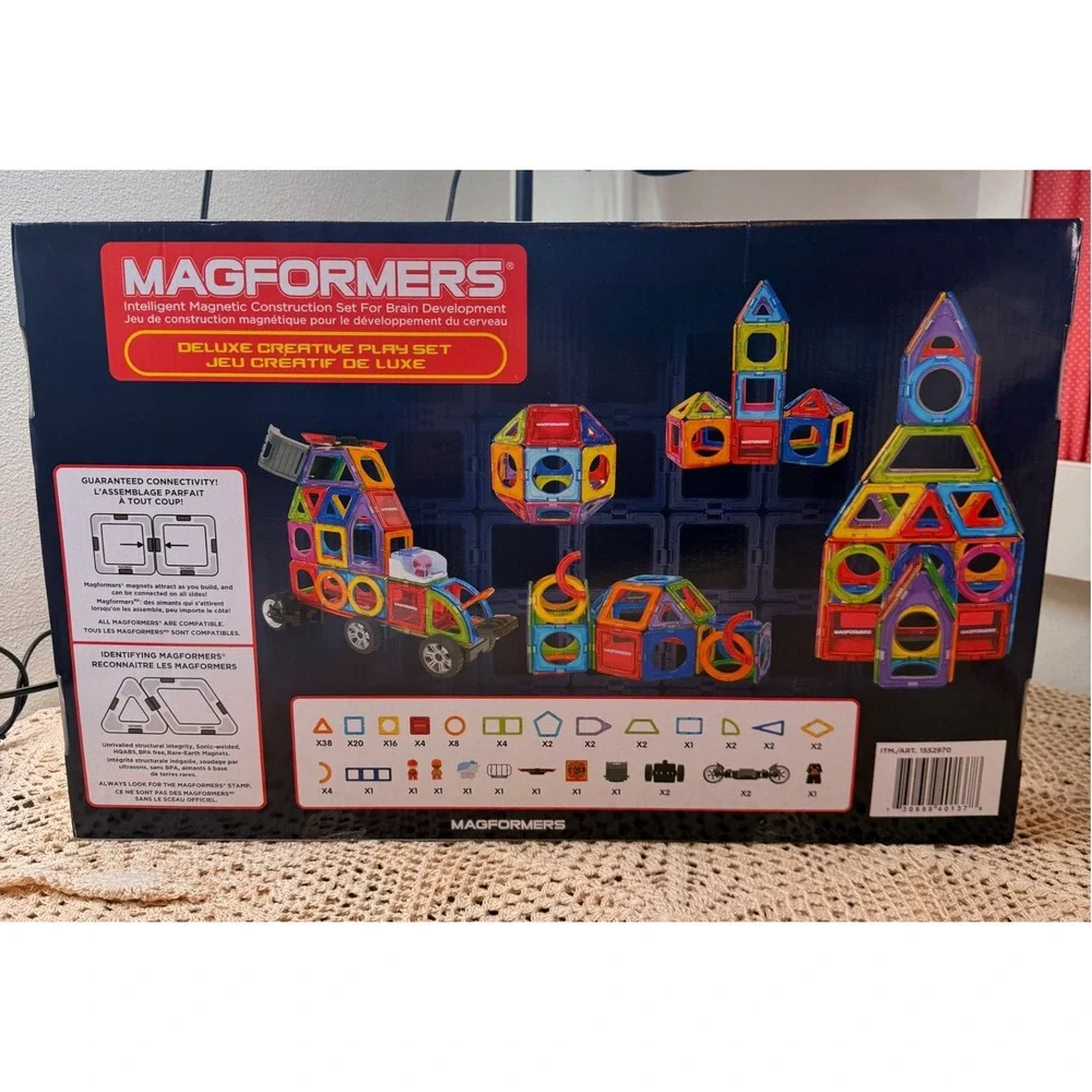 Magformers Deluxe Creative Play Set 120 Pc Magnetic Building Toy 40137 Complete